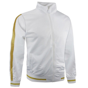 El chándal de hombre más vendido con manga de poliéster con capucha blanca Diseño de rayas laterales Bottoms activos - Product Image 2