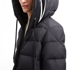 Chaqueta acolchada de lona cálida de calidad Premium personalizable de alta calidad para hombres invierno con capucha impermeable a prueba de viento - Product Image 4