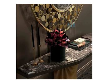 Miroir mural en métal au design unique en laiton AK miroir mural moderne à cadre doré rond pour décor d'hôtel/décor intérieur de restaurant - Product Image 3