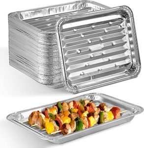 Conteneurs jetables en aluminium pour four (lot de 25) - Recyclables, qualité alimentaire, pour grillades et rôtis - Product Image 4