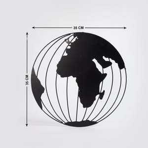 Globe abstrait mural, décoration intérieure de bureau, artisanat métallique décoratif, vente chaude, globe mural élégant noir, accessoire de décoration - Product Image 2