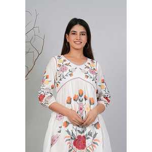 Conjunto de Dos Piezas Casual para Mujer, Bordado en Algodón, Talla XS/XS, Top de Manga Tres Cuartos con Pantalones, Diseño Elegante - Product Image 6