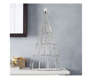 Newest Design Laser Cut Metal <b>Small</b> Christmas Tree Decoration with Star Topper for Indoor Use - Product Image 1