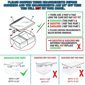 Bac à viande et bac à légumes compatible Frigidaire 240364503 en plastique, pièce de rechange pour réfrigérateur domestique, alimentation USB, neuf ou d'occasion - Product Image 5