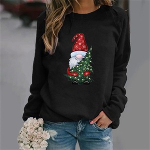 Pull décontracté à manches longues pour femmes sweat hiver vêtements confortables bonhomme de neige flocon de neige imprimé noël grande taille - Product Image 5