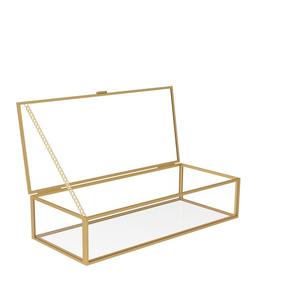 Boîte en verre métallique de luxe haut de gamme avec construction robuste pour le stockage de bijoux et l'amélioration décorative accrocheuse - Product Image 1