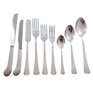 Juego de cubiertos de acero inoxidable de estilo americano ecológico, 4 piezas de plata con asas retorcidas modernas - Product Image 5
