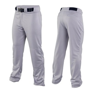 Pantalon de baseball gris uni pour homme, coupe classique, évacuation de l'humidité, respirant, protection UV, polyester, fermeture à ceinture, poches, toutes saisons - Product Image 1