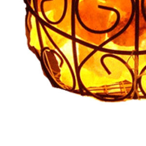 Haute qualité 100% naturel de l'Himalaya rose sel lampe à la main fer panier Oem Premium qualité sel morceaux lampe artisanat naturel - Product Image 4