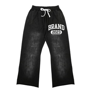 Vintage personalizado ácido lavado sol desvanecido pulóver Streetwear Casual desgastado bordado Sudadera con capucha Flare pantalón de talla grande invierno - Product Image 6