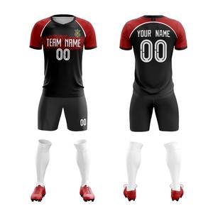 Vêtements de football personnalisés avec logo gratuit, ensemble de vêtements de football imprimés par transfert à chaud pour adultes, ensembles d'uniformes économiques pour équipes de football - Product Image 4