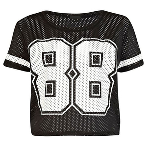 Camiseta corta de malla para mujer al por mayor, camisetas transpirables de secado rápido con impresión personalizada, fabricadas en Pakistán - Product Image 4