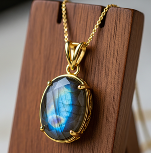 Minimaliste 925 Sterling Silver Dainty Chain Naturel Labradorite Goutte Forme Pendentif Guérison Cristal Mode Pendentifs Cadeau - Product Image 6