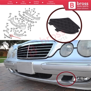 Cubierta de Rejilla Inferior del Parachoques Delantero BSP1099-1 Izquierda A2108850153 para E W210 E320 E430 E55 AMG 1999-2003 - Product Image 5