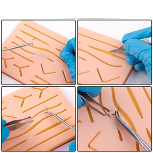 Kit de práctica de sutura para estudiantes de medicina, incluye almohadilla de piel de silicona, herramientas de sutura e hilos de sutura, kit de fórceps quirúrgicos - Product Image 5