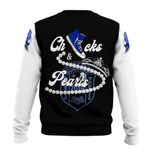 Sudadera Azul con Cuello Redondo de la Hermandad Zeta Phi Beta 1920 para Mujer, Ropa Griega Bordada - Product Image 2
