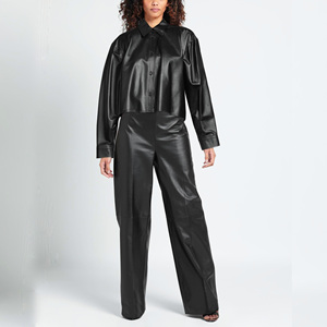 Oem Chất Lượng Cao 2024 New Arrivals Cộng Với Kích Thước Màu Rắn Da Áo Sơ Mi Tùy Chỉnh Thiết Kế Cổ Điển Nút Cổ Áo Đóng Cửa Mùa Đông - Product Image 6