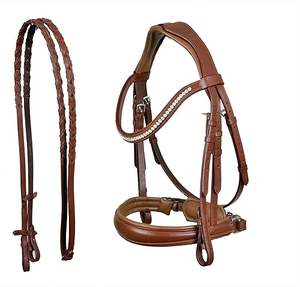 Ensemble de selle western en cuir souple de qualité supérieure, prix de gros, confortable et durable, avec bride, rênes, muserolle et frontal rembourrés - Product Image 4