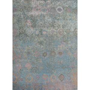 Alfombra de Lana y Seda de Bambú Anudada a Mano del Lejano Oriente Srb(153) Rectangular Azul Floral Abstracto para el Hogar, Pasillo, Sala de Estar, Hecha a Mano - Product Image 1