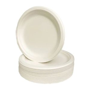 Bagasse de canne à sucre biodégradable jetable de qualité supérieure assiettes rondes fêtes écologiques disponibles toutes les tailles exportation inde - Product Image 4