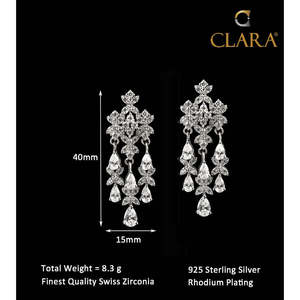 Compre Pendientes de Plata de Ley 925 de Primera Calidad para Mujeres y Niñas, Pendientes Colgantes de Oro de 18K con Diseño de Flor - Product Image 6