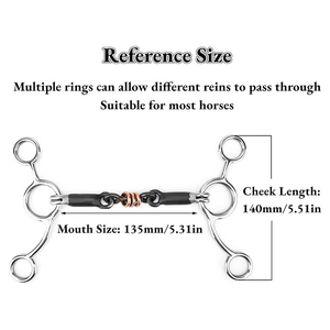 Embouchure pour cheval en acier inoxydable noir de 5,5 pouces, double articulation, enroulée de fil, avec licol pour le mastication buccale des chevaux - Product Image 3