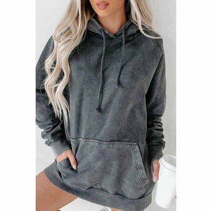 Sudadera suave de alta calidad, sudaderas con capucha estampadas, sudaderas personalizables para mujer, Sudadera con capucha con hombros caídos y lavado ácido para mujer - Product Image 5