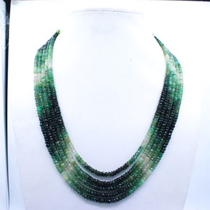 Collar de Piedras Preciosas Naturales de 5 Capas, Precio al por Mayor, Joyería, Collar de Esmeralda Facetada, Fabricante de Joyería Fina - Product Image 1