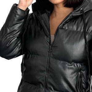 Hot <b>Sale</b> Latest Design Canvas Puffer Jacket Plus Size Custom Patches Winter Hooded Bubble Waterproof & Windproof <b>Men's</b> - Product Image 5