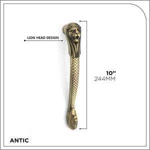 Poignée de porte et de fenêtre en forme de lion en laiton de style moderne avec finition antic pour la décoration de la maison ou de l'hôtel et les applications de bureau - Product Image 2