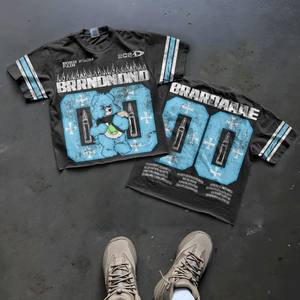 Camiseta de Algodón de Bambú de Alta Calidad con Logotipo Personalizado, Estilo Urbano, Gruesa, Bordada, Extra Grande, Lisa, Vintage, Lavada al Ácido, 220g - Product Image 2