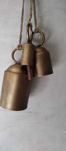 Juego de 3 Campanas de Armonía - Hierro Forjado con Acabado en Latón, Campanas Colgantes Hechas de Latón de Alta Calidad, Sonido Fuerte. - Product Image 6