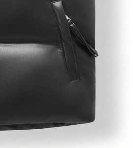 Gilet matelassé vintage pour homme en cuir véritable, respirant, vêtement d'extérieur d'automne, col montant, fermeture à boutons recouverts - Product Image 5