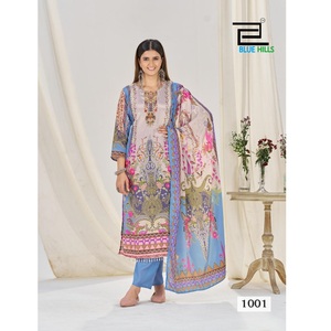 ผ้าไหมผ้าเครปคุณภาพระดับพรีเมียมดีไซน์เนอร์ Kurti กับโมติผ้าลูกไม้งานพิมพ์ดิจิตอลสำหรับสวมใส่สบายๆ - Product Image 1