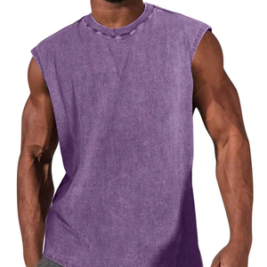 เสื้อกล้ามผู้ชายสีม่วงคุณภาพสูง ล้างสีแบบ Acid wash ดีไซน์ใหม่ ระบายอากาศได้ดี มีไซส์ใหญ่ เสื้อกล้ามออกกำลังกายสำหรับผู้ชาย ยี่ห้อ Bearfit - Product Image 1