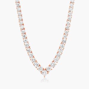 Cadena de tenis de diamante moissanita de 3,50 MM, collar de diamantes de corte redondo helado, regalo chapado en oro de plata/10K para uso diario y eventos - Product Image 5