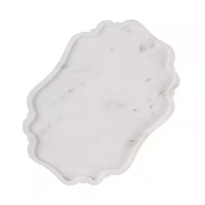 Plateau de service en marbre personnalisé Vente en gros Plateaux de service en marbre blanc de luxe naturel Prix abordable - Product Image 6