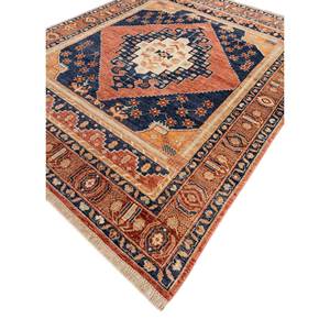 Alfombra de Lana Anudada a Mano Erbe Blue AKWL-1434 9x12 Rectangular con Patrón de Medallón para Decoración de Sala de Estar - Product Image 2