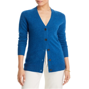 Cardigan Lungo Casual Stile Nonno di C Bloomingdale's, Blu in Cashmere con Stampa e Decorazione a Bottoni, Taglia M per Primavera Estate Autunno Inverno - Product Image 1