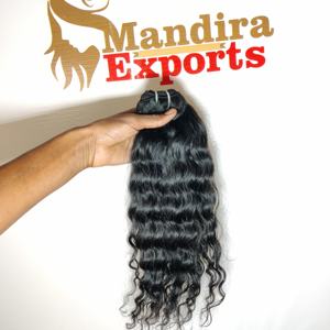 100% Raw proveedor virgen natural cabello humano color negro onda larga rizado ondulado paquetes indio templo extensiones de cabello humano - Product Image 5
