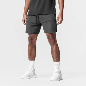 Pantalones cortos para correr de doble capa para hombre con logotipo personalizado, transpirables, de secado rápido, para entrenamiento, gimnasio, atléticos, con bolsillos, estilo informal - Product Image 1