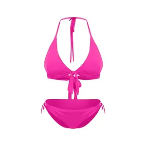Hot Pink Solid Color Fashionable Sexy Bottom Hot Selling Swim Active wear For Women Elegant And Charming Body Suit For Women