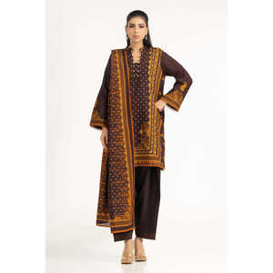 Ensemble de costume 3 pièces imprimé Khaddar pour femmes IUSTKSD-1373 - Product Image 5