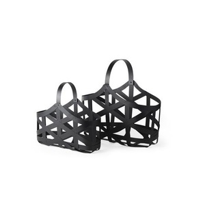 Two-level wrought iron fruit <b>basket</b> with handcrafted scroll feet and antique rustic finished for modern farmhouse interiors - Product Image 2