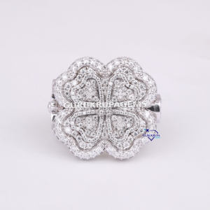 แหวนฮิปฮอปประดับเพชรสำหรับผู้ชายแหวนเพชรสำหรับปลูก14Kt สีขาวทองระยิบระยับหรูหรา - Product Image 1