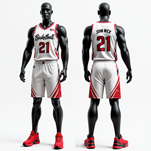 ชุดกีฬาบาสเก็ตบอลแห้งเร็วระบายอากาศได้ดีชุดออกกำลังกายสำหรับผู้ชาย - Product Image 4