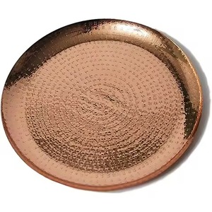 Nouveau design plaque de chargeur ronde en or faite à la main plaque de chargeur en métal pour servir des aliments à la maison utilisation de table décorative - Product Image 3