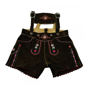 2024 Customizable <b>Women's</b> High Waist ENGLAND STYLE Embroidered Breathable Leather <b>Lederhosen</b> Shorts - Product Image 5