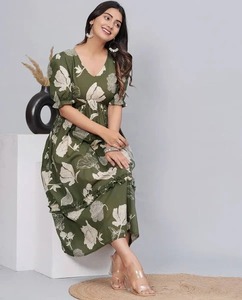 Indien main bloc imprimé 100% coton femmes robe à la main été tenue décontracté naturel taille durable mariage lavable - Product Image 5