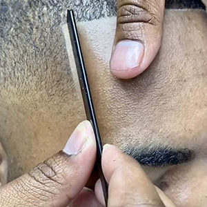 Maquinilla de afeitar Manual alemana de acero inoxidable con súper mango de plástico, hoja fina, características de seguridad para afeitado de barba y peluquero - Product Image 5